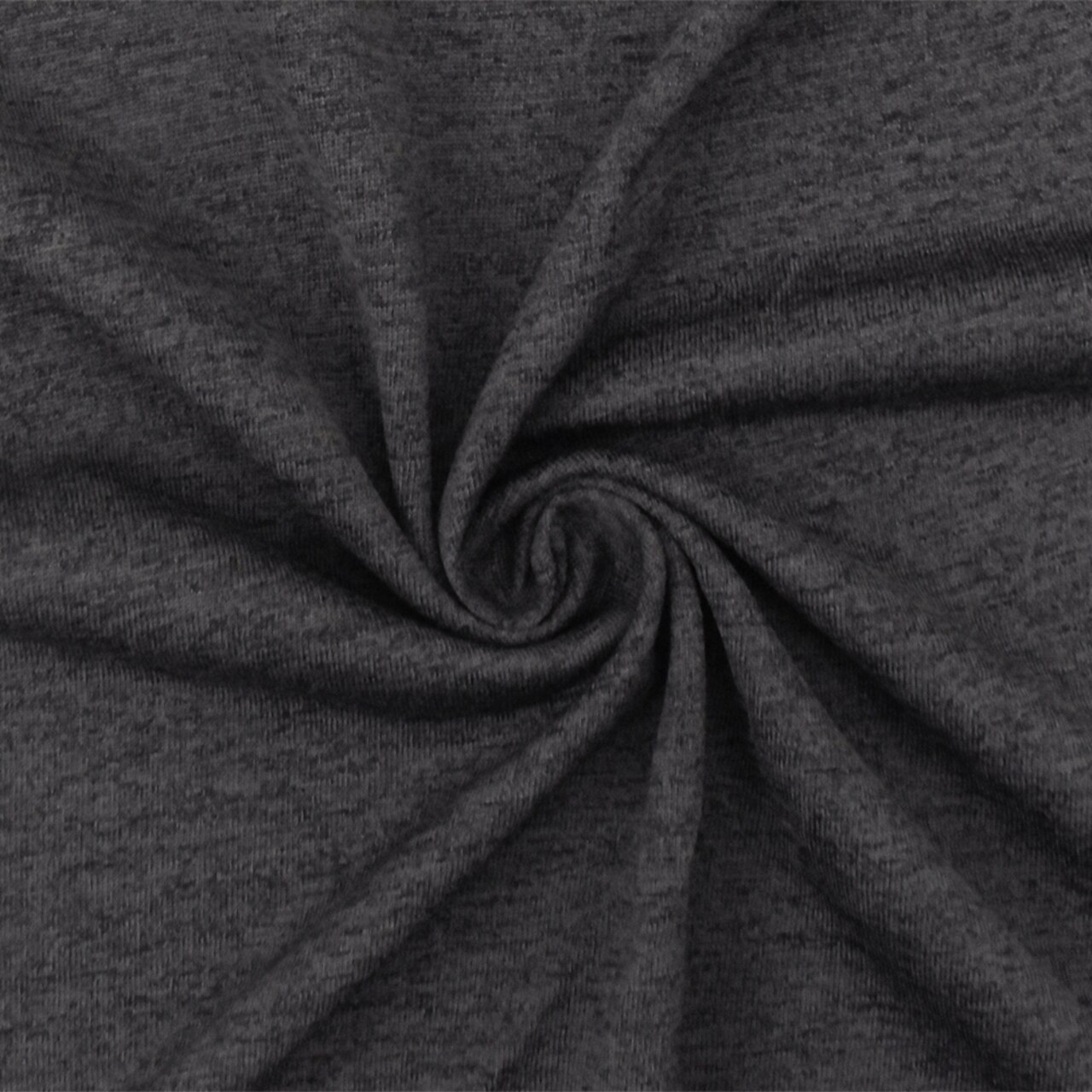Heather Charcoal Gray-Black Stretch Poly Jersey Knit Fabric By the Yard